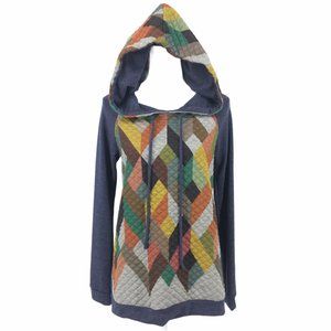 12PM by Mon Ami Multicolor Geometric Print Hoodie